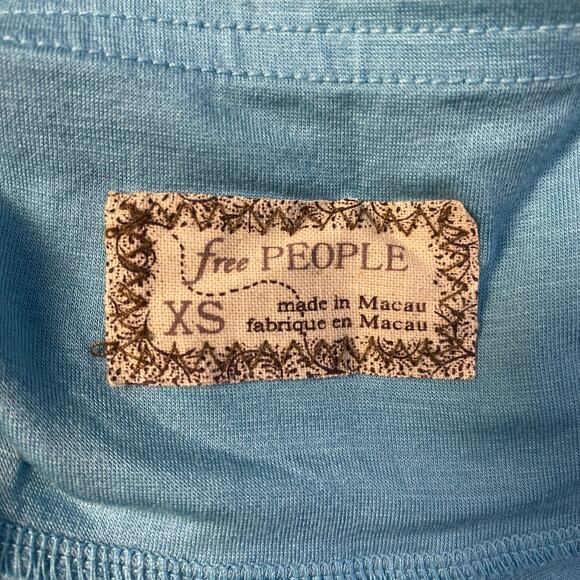 Free People Cottagecore Pocket Mini Skirt Womens Size XS Blue Boho - Picture 2 of 7